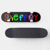 Sheffey Bold Rainbow Schriftartes Skate Board Skateboard (Horizontal)