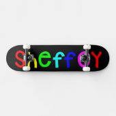 Sheffey Bold Rainbow Schriftartes Skate Board Skateboard (Horizontal)