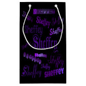Sheffey Lila Schriftartes Kleine Geschenktüte (Rückseite)
