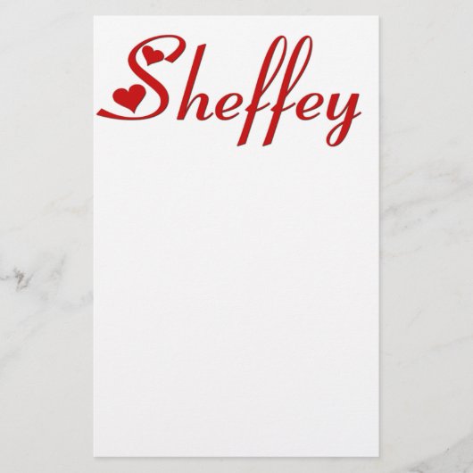 Sheffey mit zwei roten Herzen Briefpapier (Vorderseite)