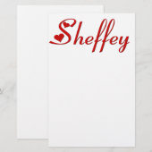 Sheffey mit zwei roten Herzen Briefpapier (Vorne/Hinten)