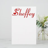 Sheffey mit zwei roten Herzen Briefpapier (Stehend Vorderseite)