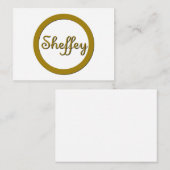 Sheffey Monogram in Gold Mitteilungskarte (Vorne/Hinten)
