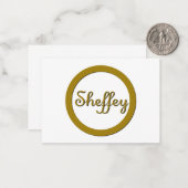 Sheffey Monogram in Gold Mitteilungskarte (Vorderseite/Rückseite Beispiel)