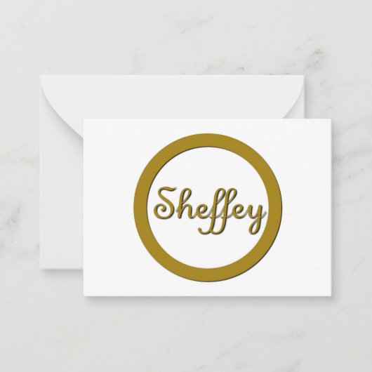 Sheffey Monogram in Gold Mitteilungskarte (Vorderseite)