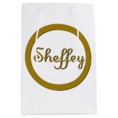 Sheffey Monogram in Gold Mittlere Geschenktüte (Vorderseite)