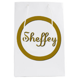 Sheffey Monogram in Gold Mittlere Geschenktüte