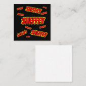 Sheffey Red Comic Schriftart Mitteilungskarte (Vorne/Hinten)