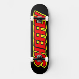 Sheffey Red Comic Schriftartes Skate Board Skateboard
