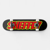 Sheffey Red Comic Schriftartes Skate Board Skateboard (Horizontal)