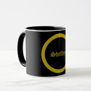 Sheffey Schriftartes - Black and Gold coffee Tasse