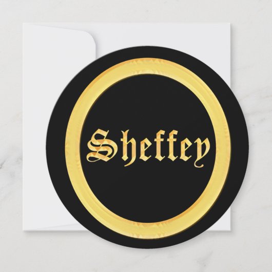 Sheffey Schriftartes - Black and Gold Monogram Einladung (Vorderseite)