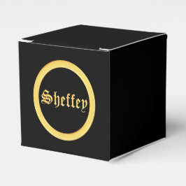 Sheffey Schriftartes - Black and Gold Monogram Geschenkschachtel