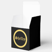 Sheffey Schriftartes - Black and Gold Monogram Geschenkschachtel (Geöffnet)