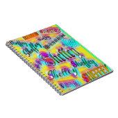 Sheffey Schriftartes - Gelber und rosa Regenbogen Notizblock (Rechte Seite)