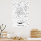 Sheffield, England (schwarz auf weiß) Poster (Küche)
