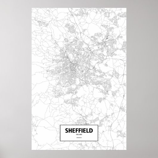 Sheffield, England (schwarz auf weiß) Poster (Vorne)