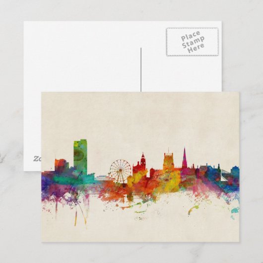 Sheffield England Skyline Postkarte (Vorne/Hinten)