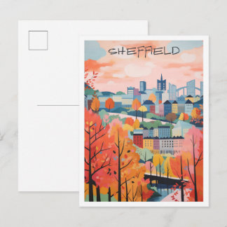 Sheffield England Vintage Reise Kunst Postkarte