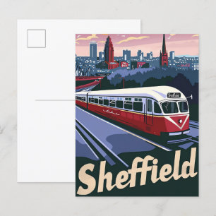 Sheffield Great Britain Travel Illustration Postkarte