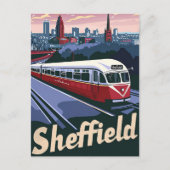 Sheffield Great Britain Travel Illustration Postkarte (Vorderseite)