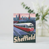 Sheffield Great Britain Travel Illustration Postkarte (Stehend Vorderseite)