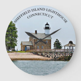 Sheffield Island Lighthouse, Connecticut Clock Große Wanduhr