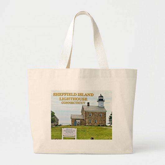 Sheffield Island Lighthouse, Connecticut Jumbo Stoffbeutel (Vorne)