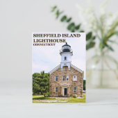 Sheffield Island Lighthouse, Connecticut Postkarte (Stehend Vorderseite)