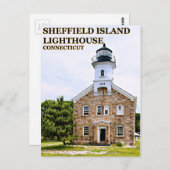 Sheffield Island Lighthouse, Connecticut Postkarte (Vorne/Hinten)