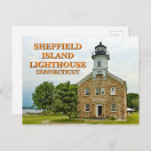 Sheffield Island Lighthouse, Connecticut Postkarte (Vorne/Hinten)