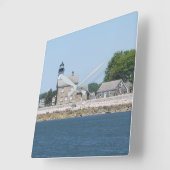 Sheffield Island Lighthouse, Connecticut Quadratische Wanduhr (Winkel)