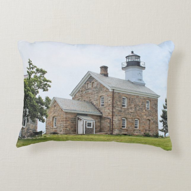 Sheffield Island Lighthouse, CT Accent Pillow Dekokissen (Rückseite)