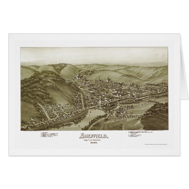 Sheffield, PA Panorama-Map - 1895 (Vorderseite (Horizontal))