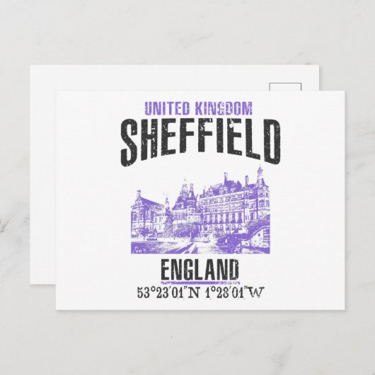 Sheffield Postkarte (Vorne/Hinten)