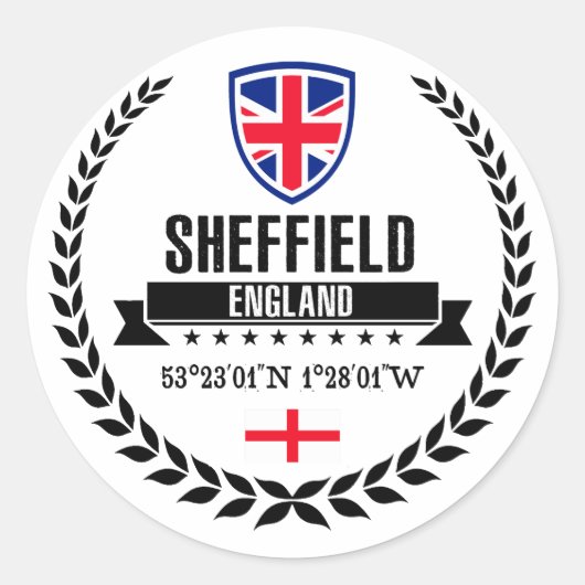 Sheffield Runder Aufkleber (Vorderseite)