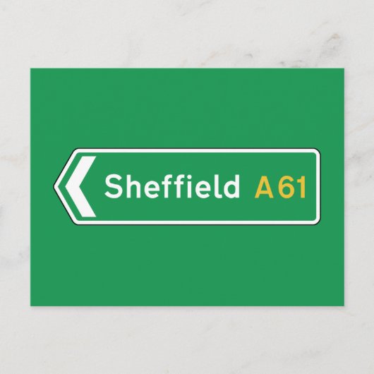 Sheffield, UK Road Sign Postkarte (Vorderseite)