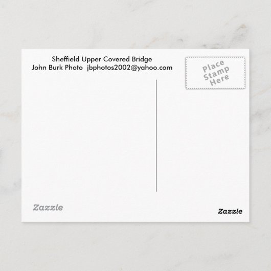 Sheffield Upper Covered Bridge Berkshires MA Postkarte (Rückseite)