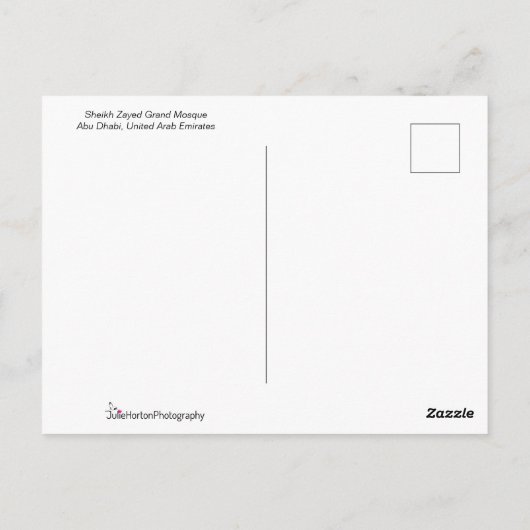 Sheik Zayed Grand Mosque Postkarte (Rückseite)