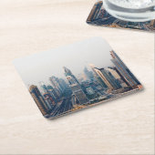 Sheikh Zayed Road Rechteckiger Pappuntersetzer (angewinkelt)