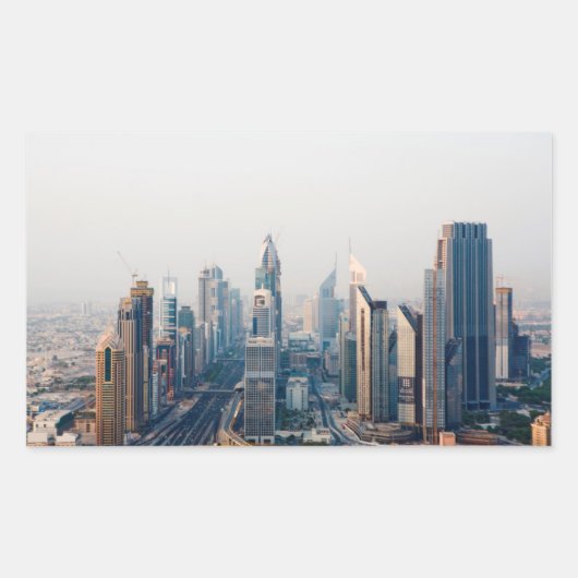 Sheikh-Zayed-Straße Rechteckiger Aufkleber (Vorderseite)