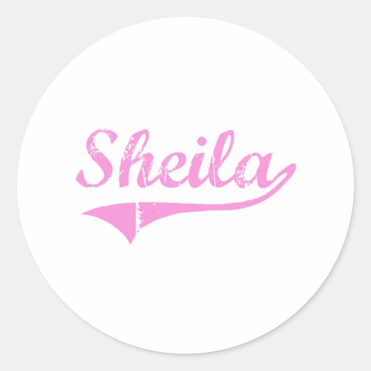 Sheila Classic Style Name Runder Aufkleber (Vorderseite)