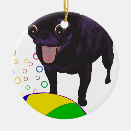 Sheila Mops - Ball-Liebe Keramik Ornament (Vorne)