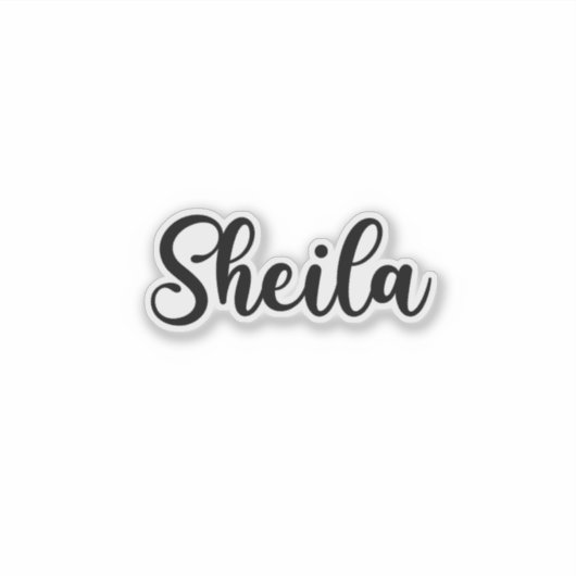 Sheila Name - Handgeschriebene Kalligrafie Aufkleber (Vorderseite)