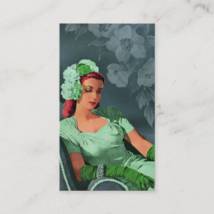 Sheila - Vierzigerjahre Abends-Abnutzung in Grüne Visitenkarte