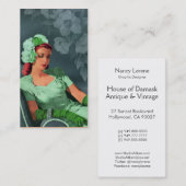 Sheila - Vierzigerjahre Abends-Abnutzung in Grünem Visitenkarte (Vorne/Hinten)