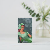 Sheila - Vierzigerjahre Abends-Abnutzung in Grünem Visitenkarte (Stehend Vorderseite)