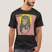 "Shel - chronisches" schwarzes T-Shirt (Vorderseite)