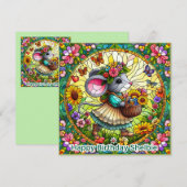 ~ SHELBIE ~ Happy Birthday ~ Maus und Blume ~ (Vorne/Hinten)