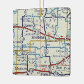 Shelbina MO Vintage Karte Keramikornament (Links)